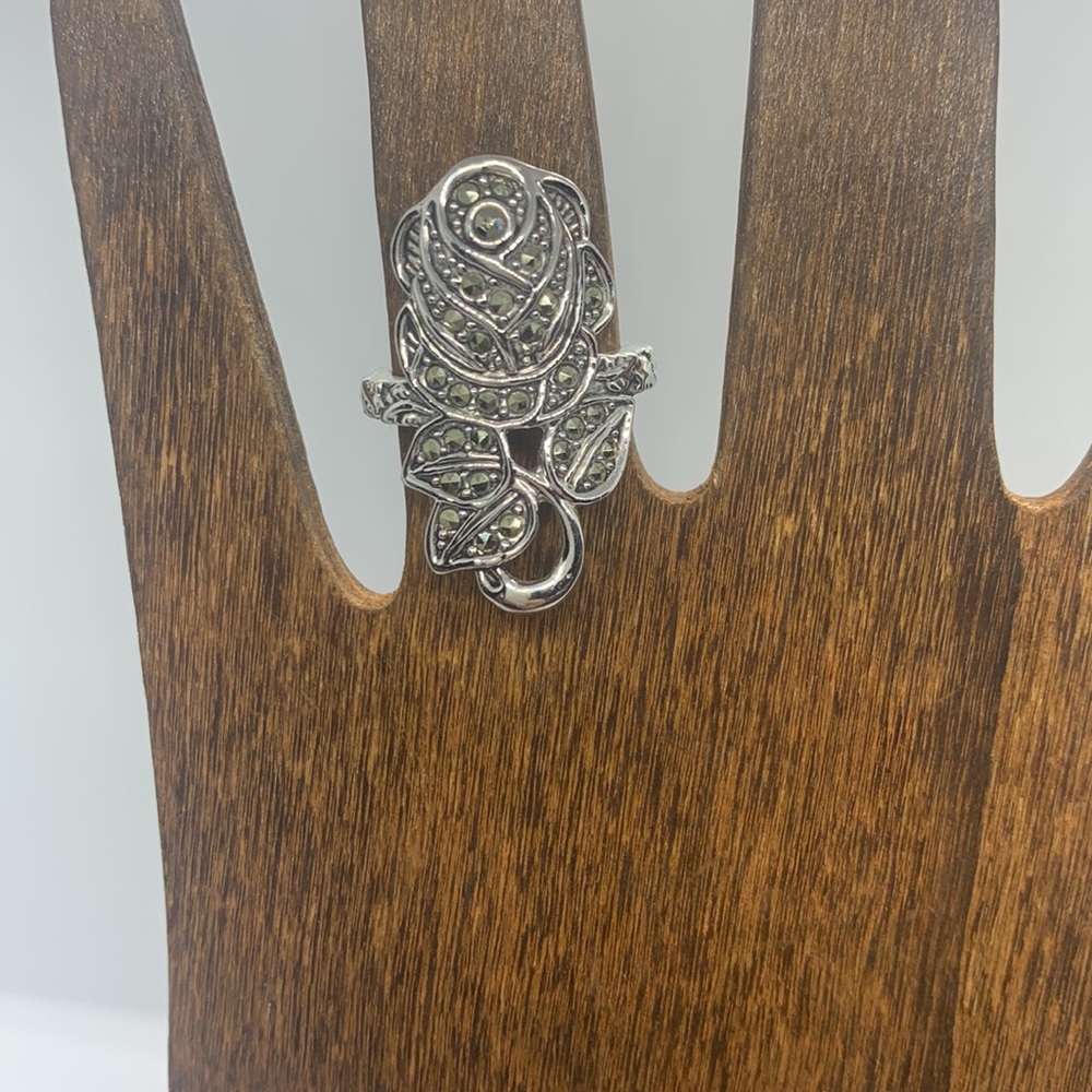 Beautiful Rose Flower Ring, Size 4 1/2,  Stamped on inside RSC  FREE SHIPPING